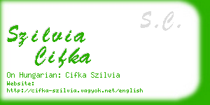 szilvia cifka business card